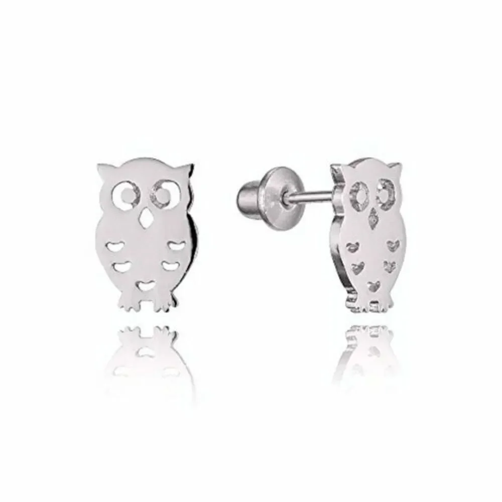 14k gold plated Owl screwback Earrings Girls!.